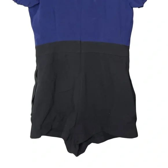 Anthropologie Maeve Puff-Sleeve Colorblock Scallop Pearl Romper Dress Size 6 - Picture 9 of 14